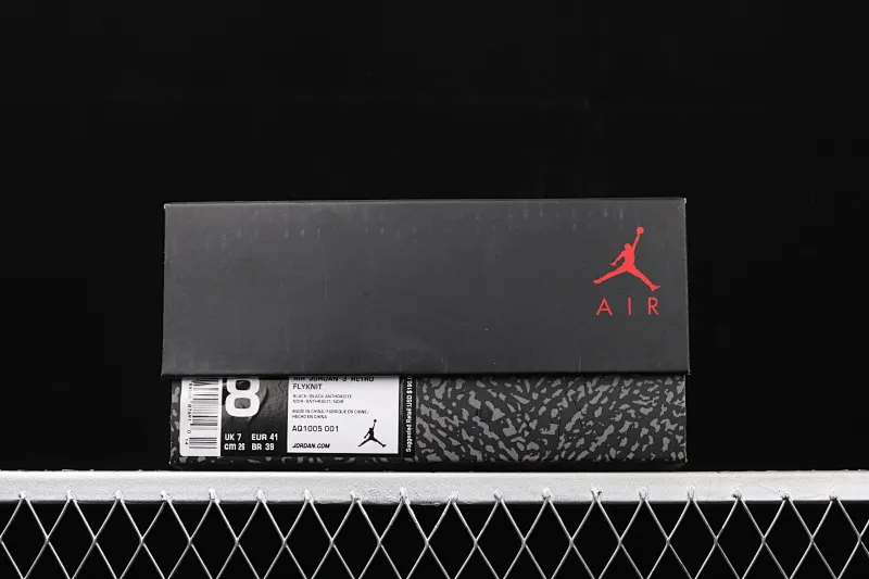 All categories Air Jordan Jordan series basketball shoes Air Jordan 3 Air Jordan 3 Flyknit AJ3 Joe 3 woven all black AQ1005-001
